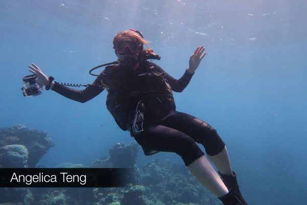 Angelica Teng is a licensed open-water diver who visited the Great Barrier Reef.