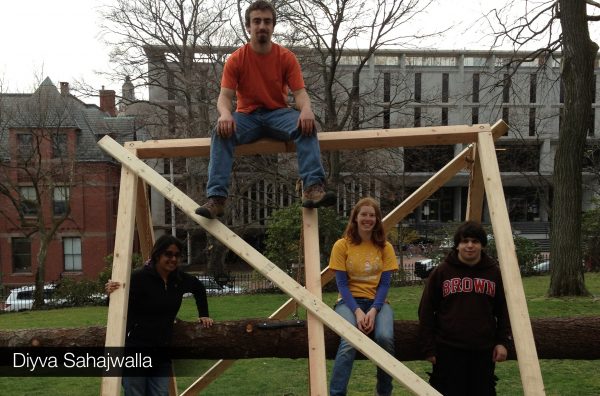 Divya Sahajwalla and her fellow mechanical engineering students built a life-size model of a battering ram.