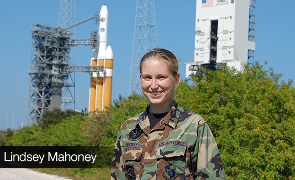 Lindsey Mahoney worked as an Air Force engineer who controlled, launched and disposed of satellites.