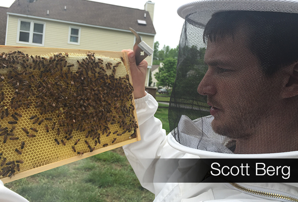Scott Berg is a beekeeper, harvesting and bottling over eight gallons of honey from his backyard.