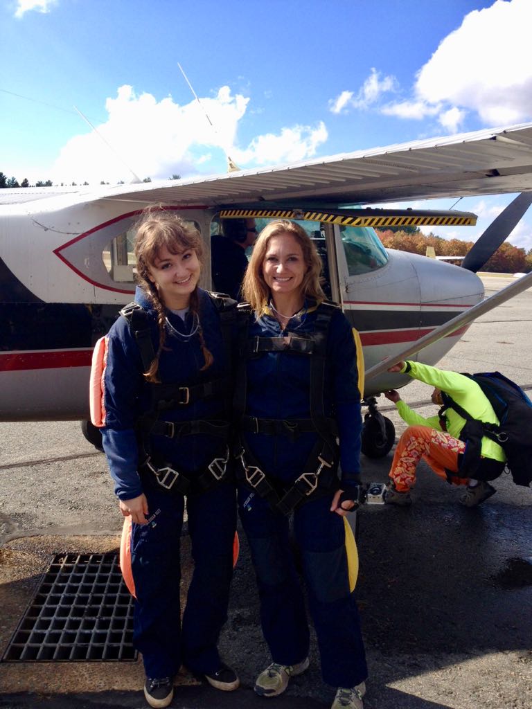 Charlotte Crider went skydiving with her mother during her first month of college.
