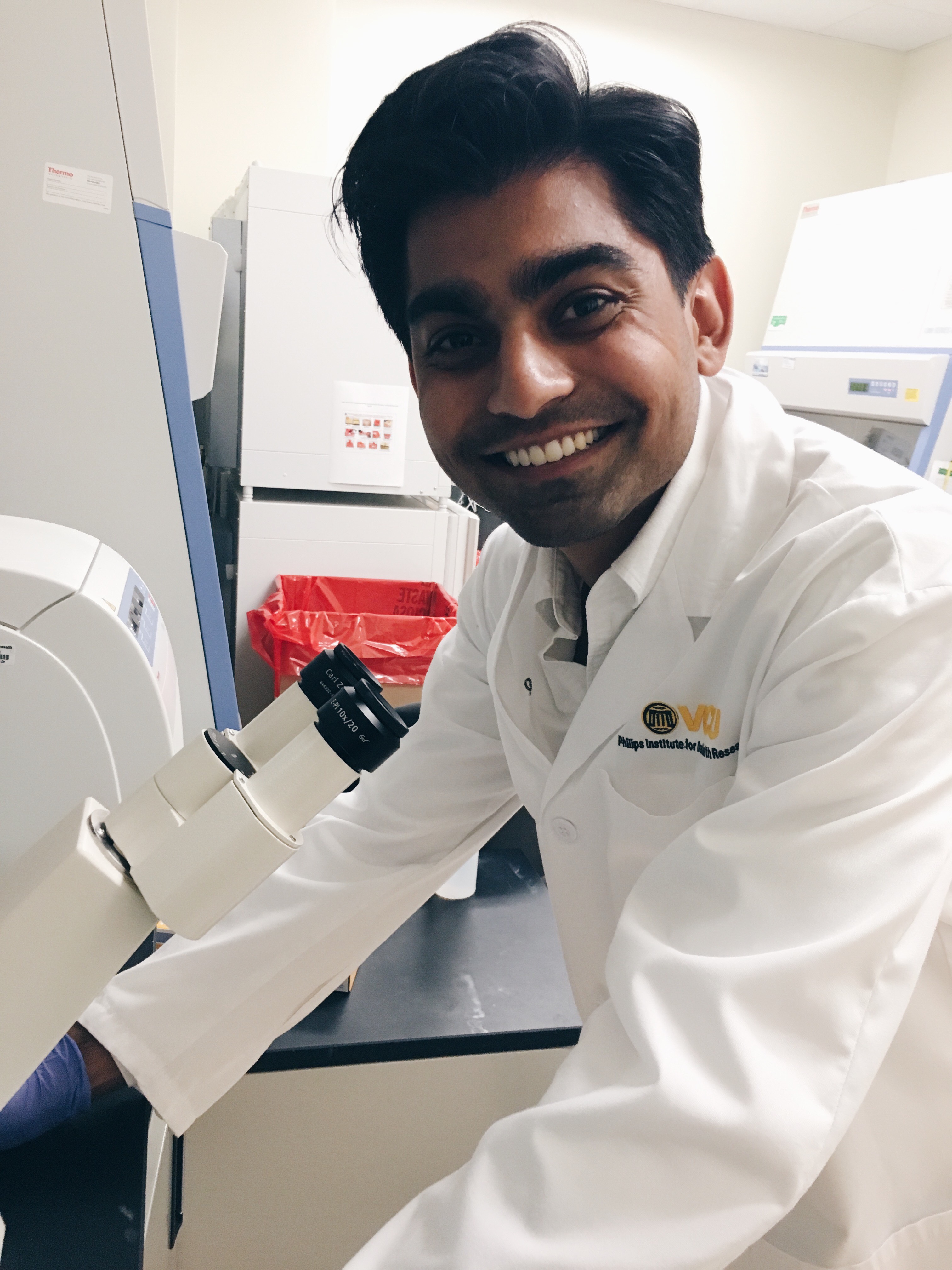 Maninderjit Ghotra battled pediatric cancer in the research lab of Anthony Faber, Ph.D., in VCU’s Institute of Molecular Medicine.