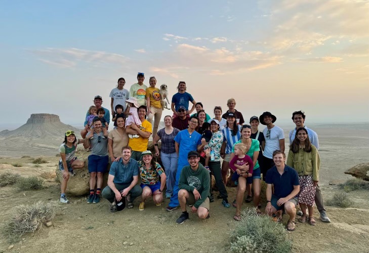 Austin Barnhardt (far right, navy shirt), with the Northern Navajo Medical Center family medicine cohort in Shiprock, N. Mex. Barnhardt lived and worked in Shiprock for a month during his M4 year (Contributed photo)