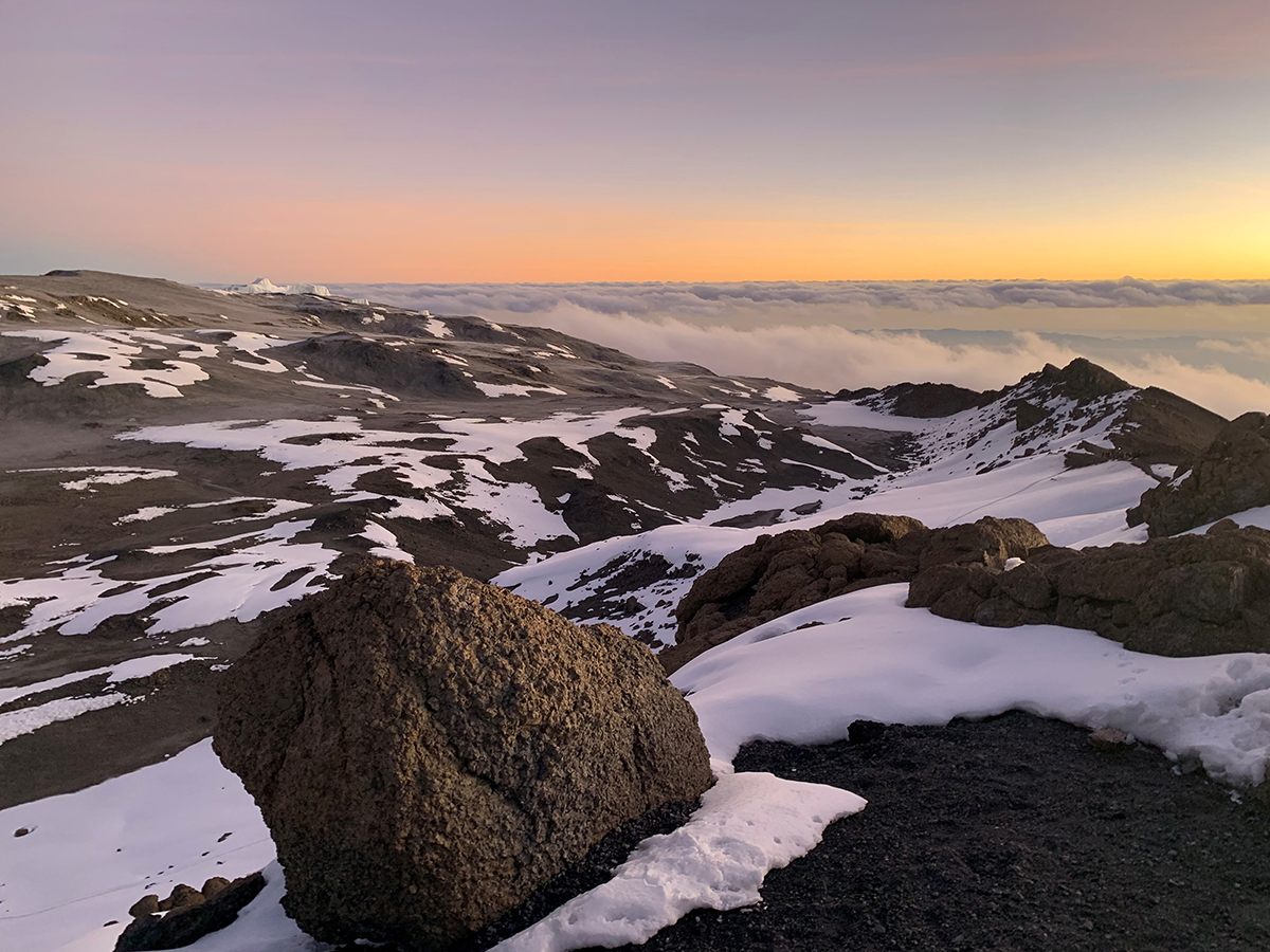 photo of sunrise from the top of Kilimanjaro
