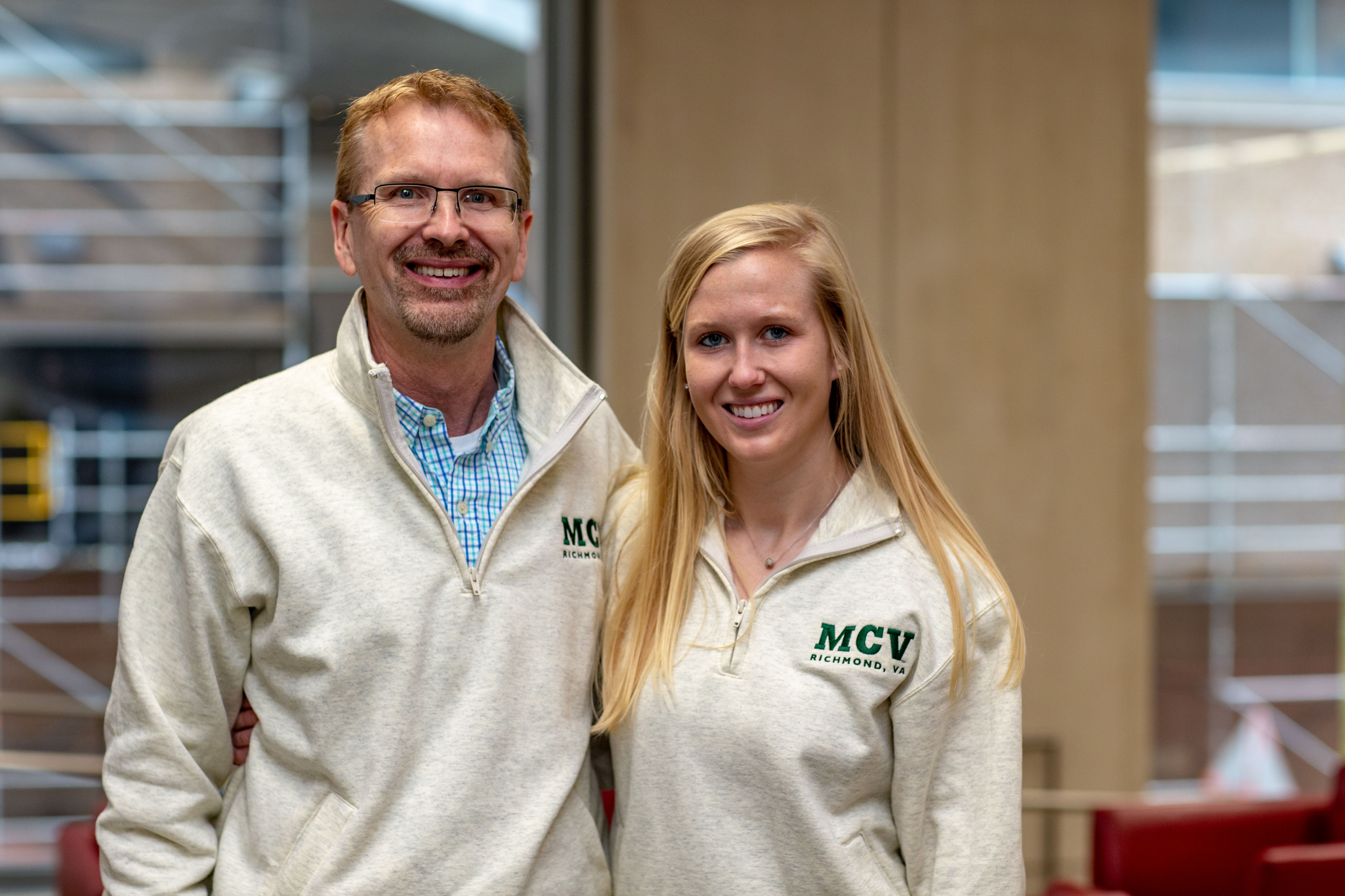 The Class of 1989’s Timothy A. Powell with his daughter, the Class of 2021’s Lauren Powell