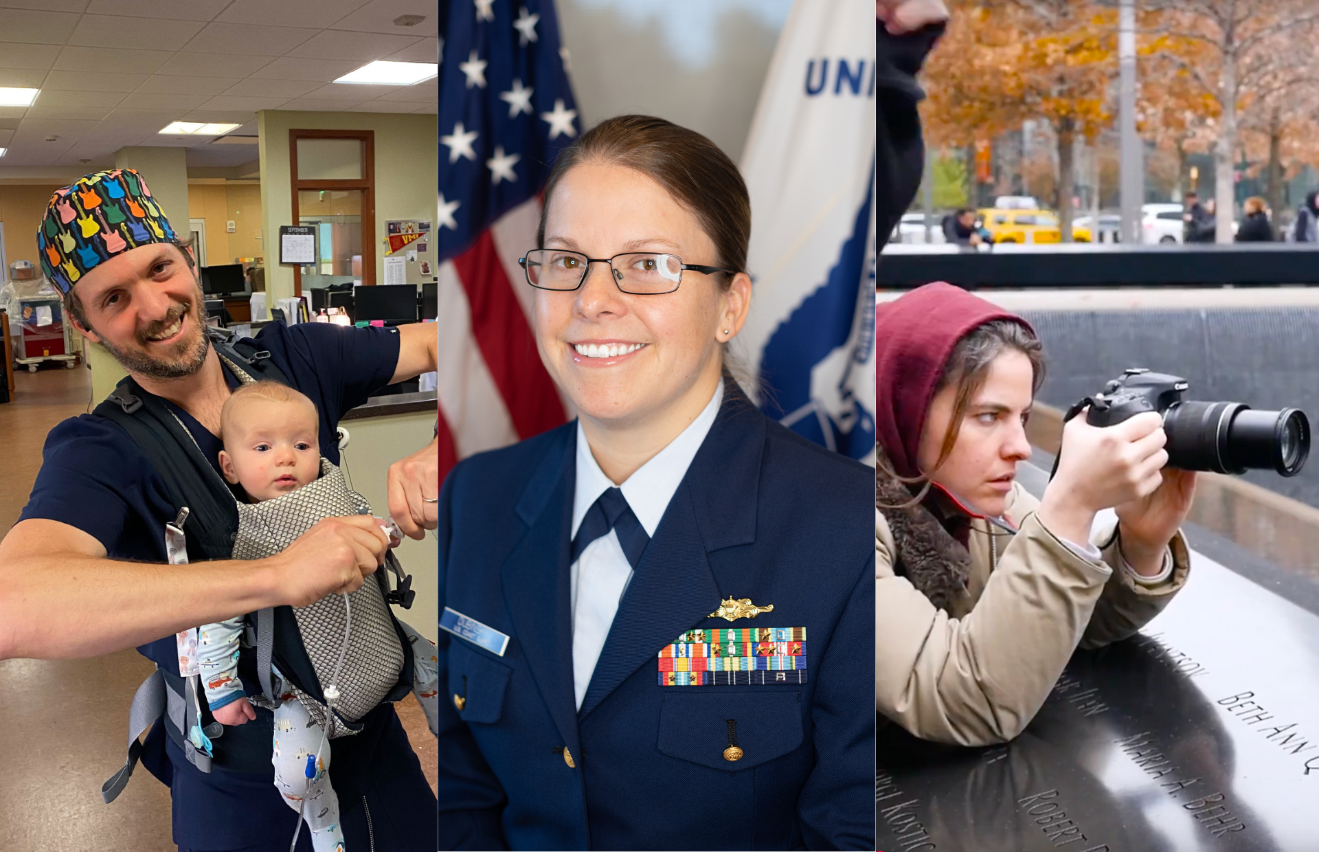 Bradley Sheffield, Jayme Dubinsky and Julie Kraft (from left) are training at the School of Medicine as nontraditional students (contribute photos)