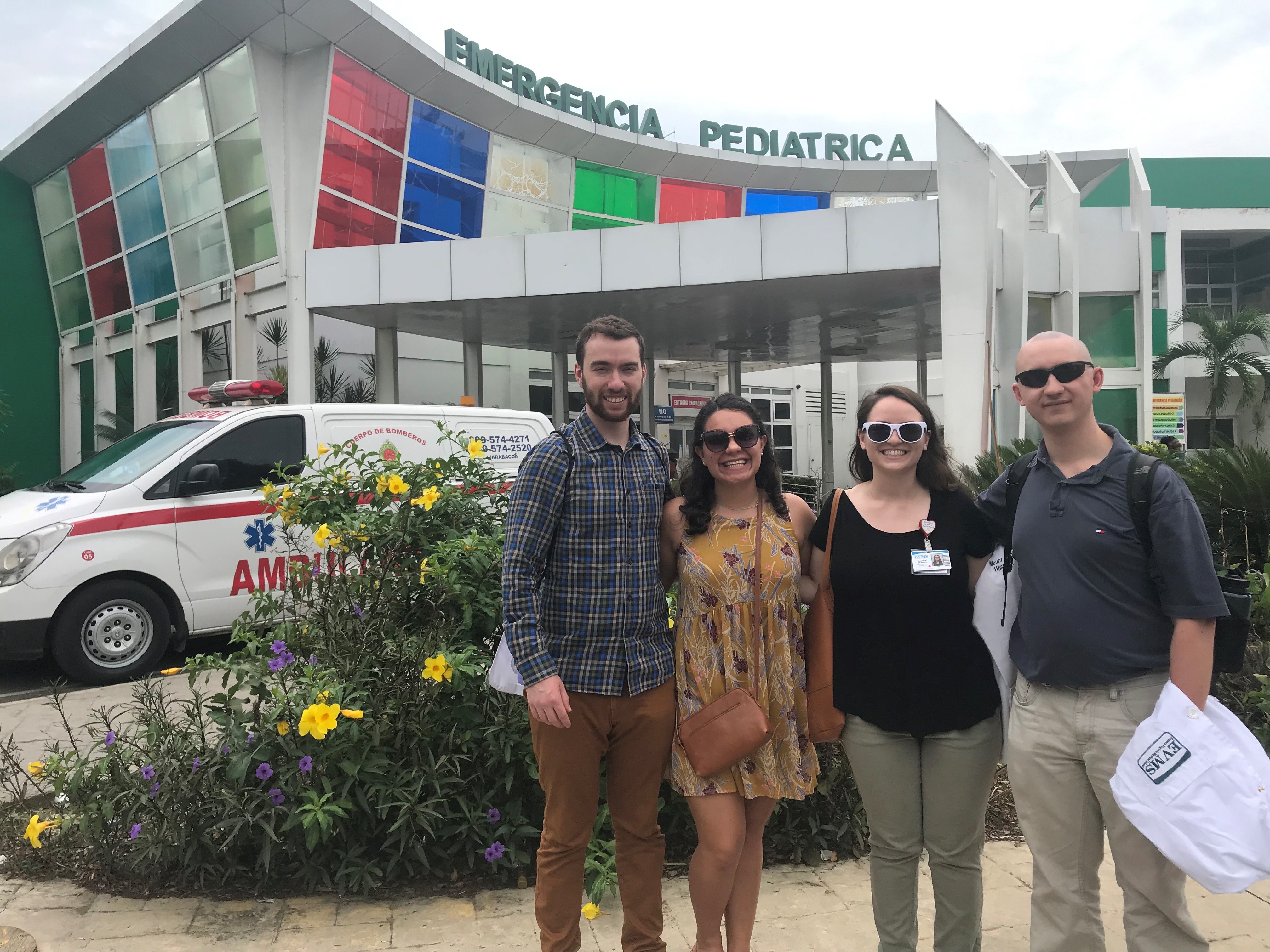  Lauren Carroll (second from right) spent 6.5 weeks conducting research in the Dominican Republic at Santiago’s only public pediatric hospital. 