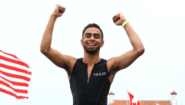  Erik Garcia competed in four triathlons in two years. 