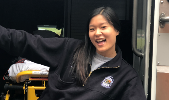  Cynthia Ong volunteered as an EMT for three years. 