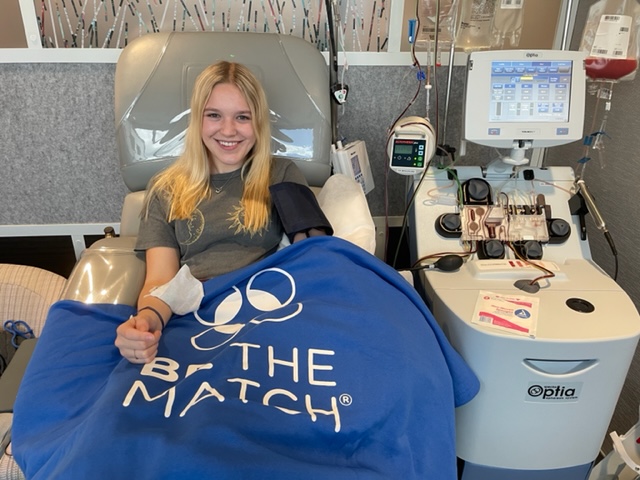  Sydney Ahlquist has donated stem cells to someone in need. 