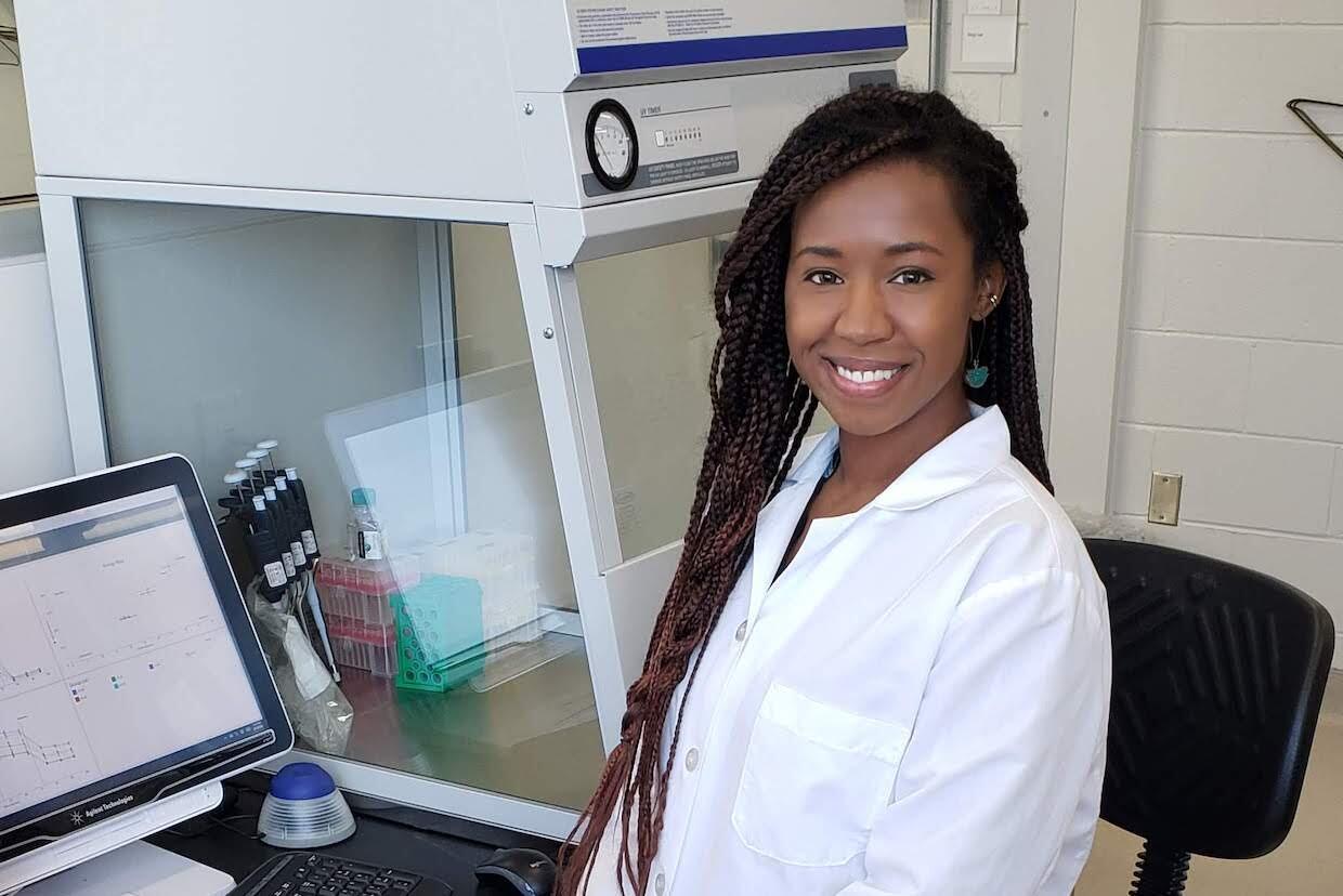 Gladys Shaw, a Ph.D. candidate in the School of Medicine, is researching how stress affects the teenage brain.