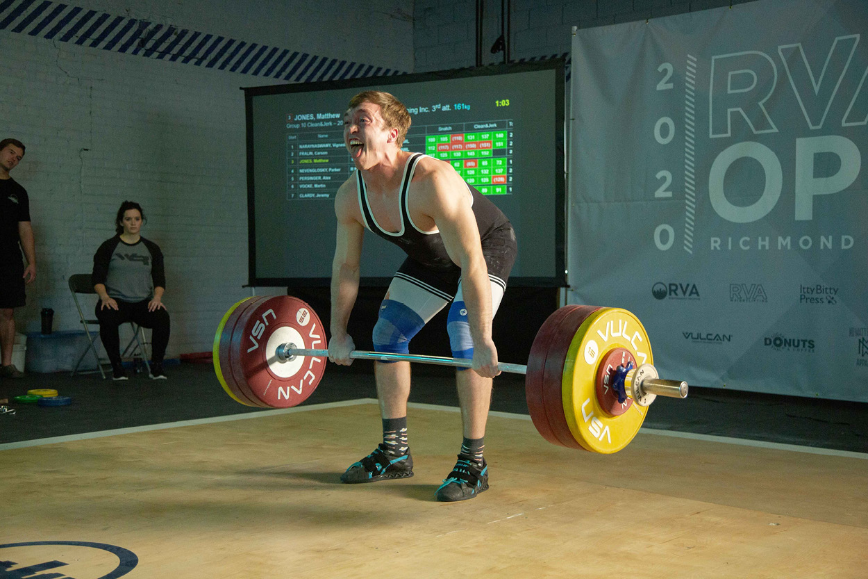  Matthew Jones competes in Olympic weightlifting and placed fourth in a national competition. 