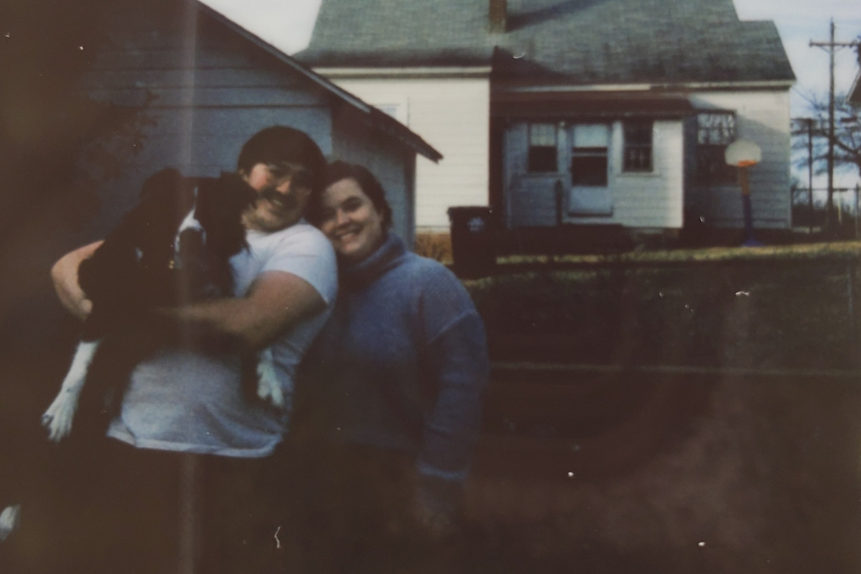  Carolyn Pollack (right) with her fiance and border collie Jed, who she takes (almost) everywhere she goes. 