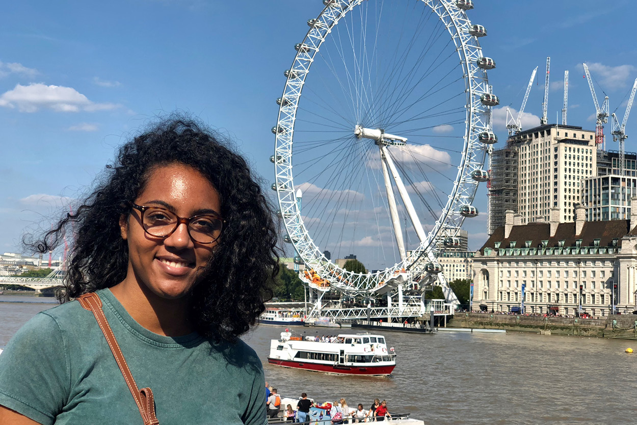  Kayla Ervin volunteered at a National Health Service hospital in London. 