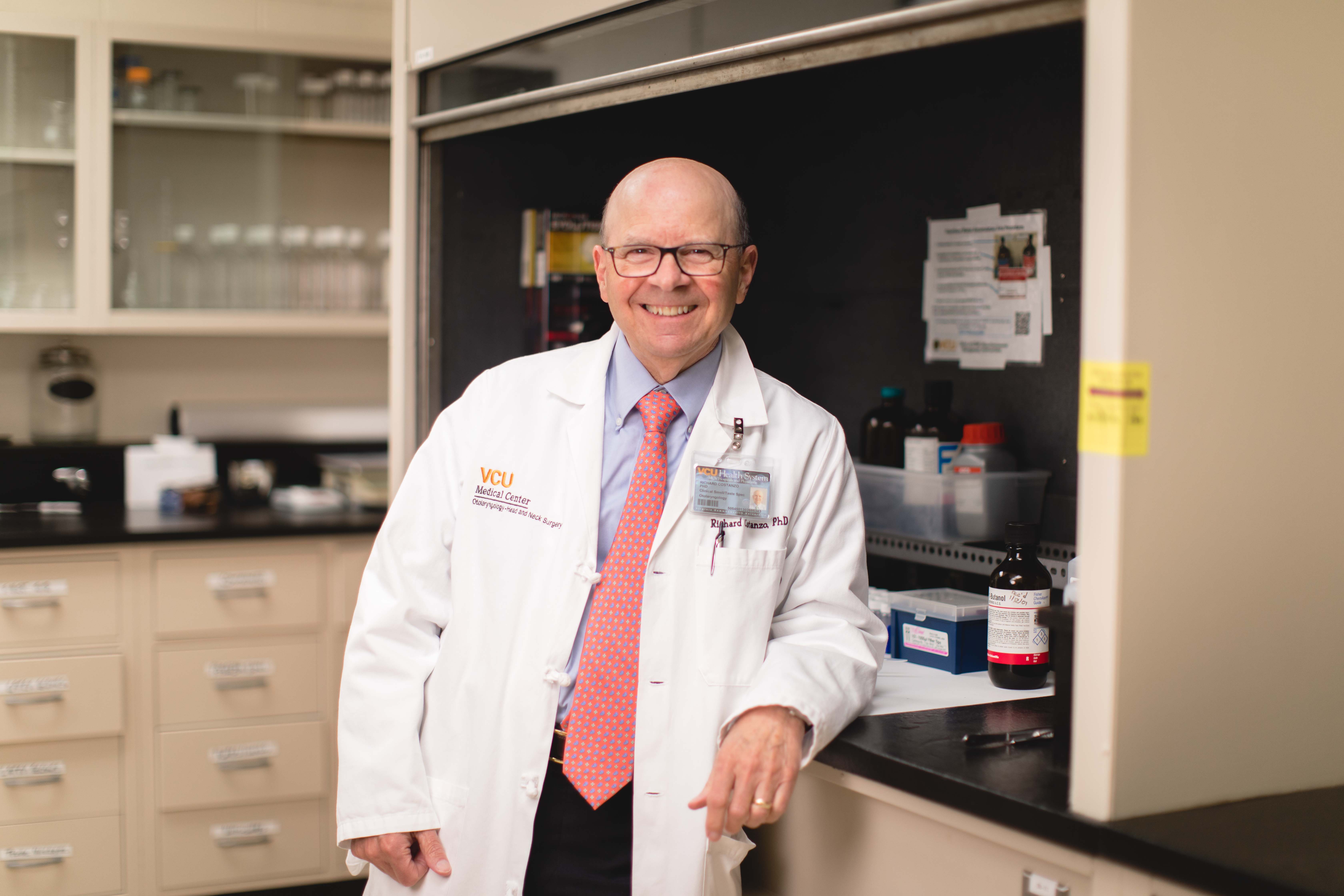 Richard Costanzo, Ph.D., professor emeritus in the Department of Physiology and Biophysics, has dedicated his career to smell research. (Photo by DeAudrea 'Sha' Aguado, VCU School of Medicine)