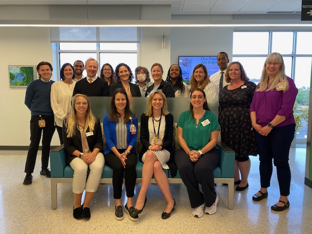 Members of VCU Health's ALS clinic, including clinic director Kelly Gwathmey, M.D., (seated, 3rd from left) during the ALS Association's certification visit. Photo courtesy of VCU Health's ALS clinic.