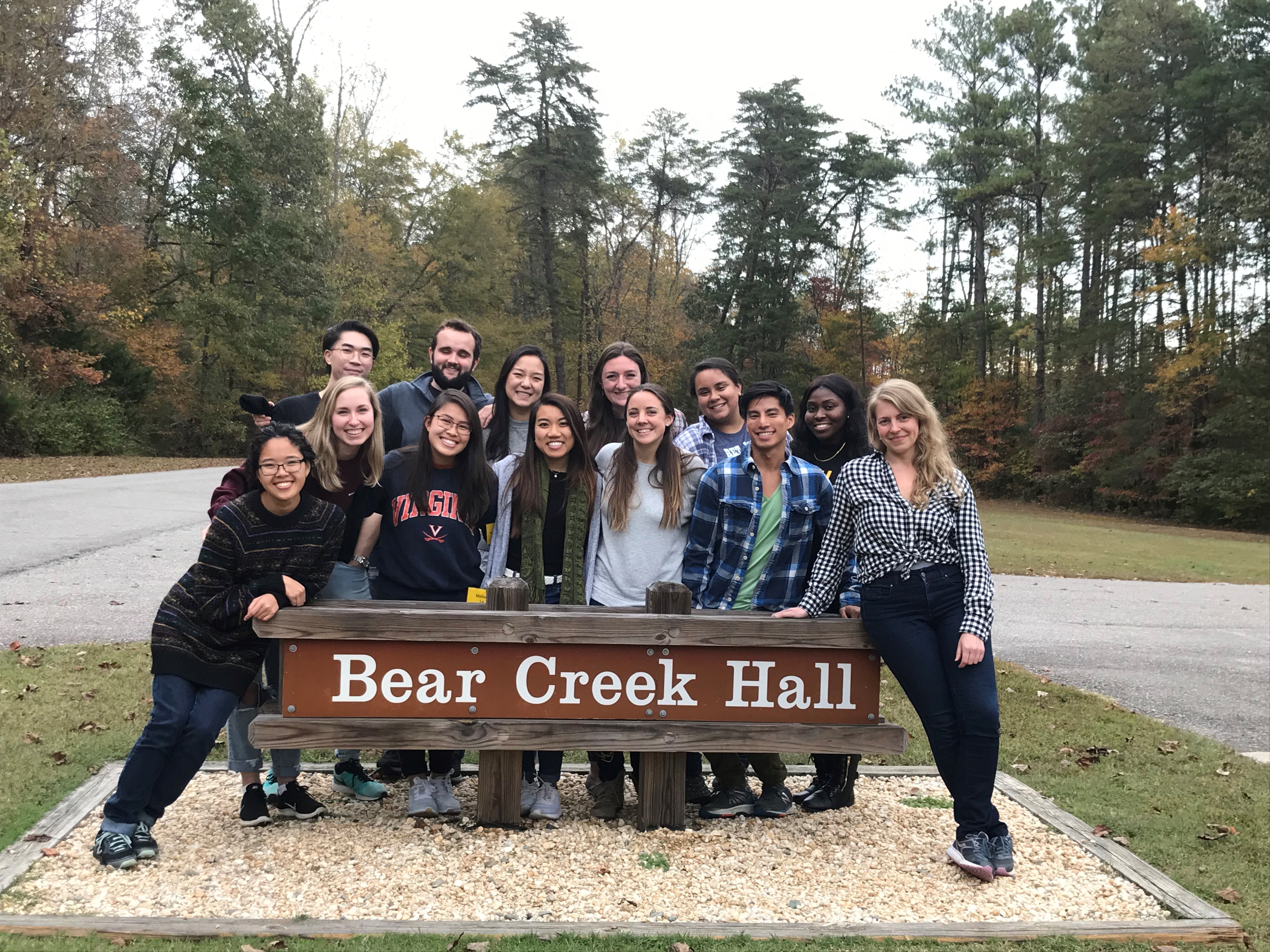 Tiffany Tsay (back row, third from left) with her fellow fmScholars from the Class of 2023 at the 2019 fall retreat.