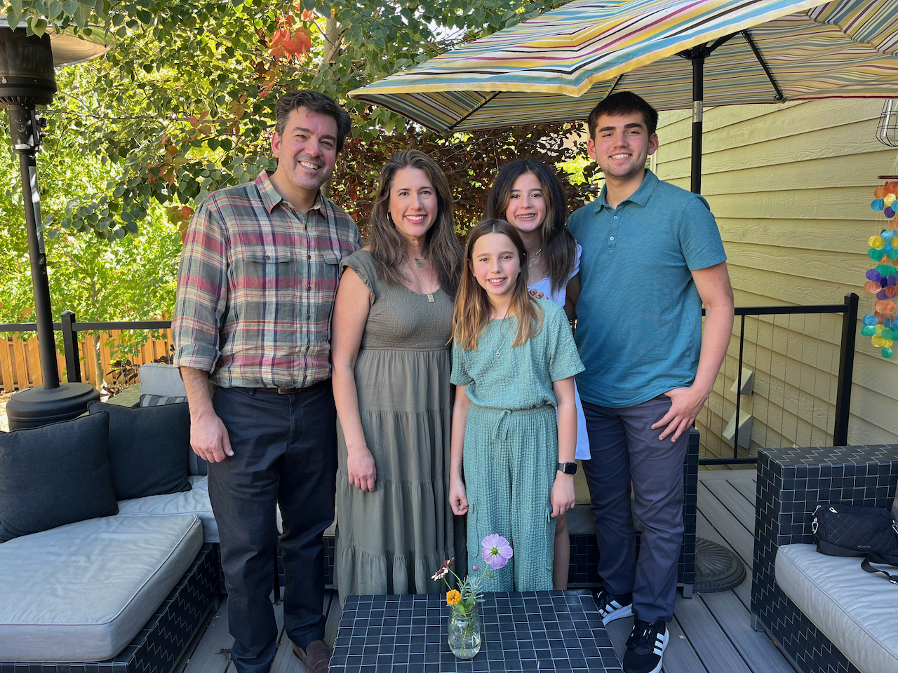 Brad Nieder and his wife, two daughters and son