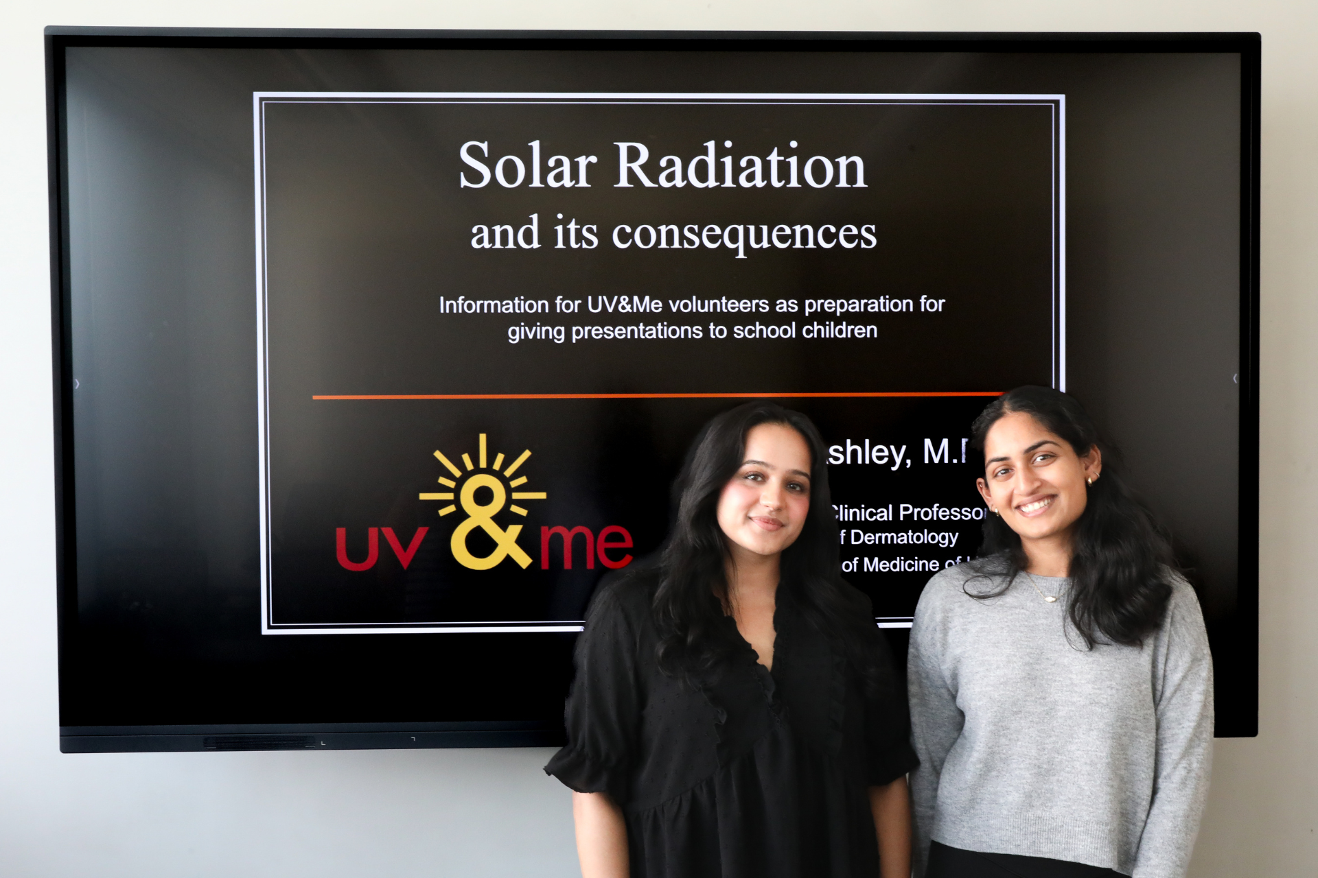 Since founding UV&Me at VCU last year, co-presidents Tanvir Dhaliwal (left) and Anvita Anumolu have trained medical students to teach safety to K-12 students (Photo by Arda Athman, School of Medicine)