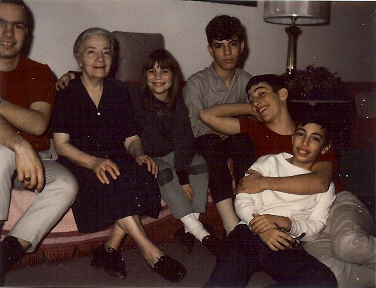 Thomas Scalea with his grandmother and four siblings.