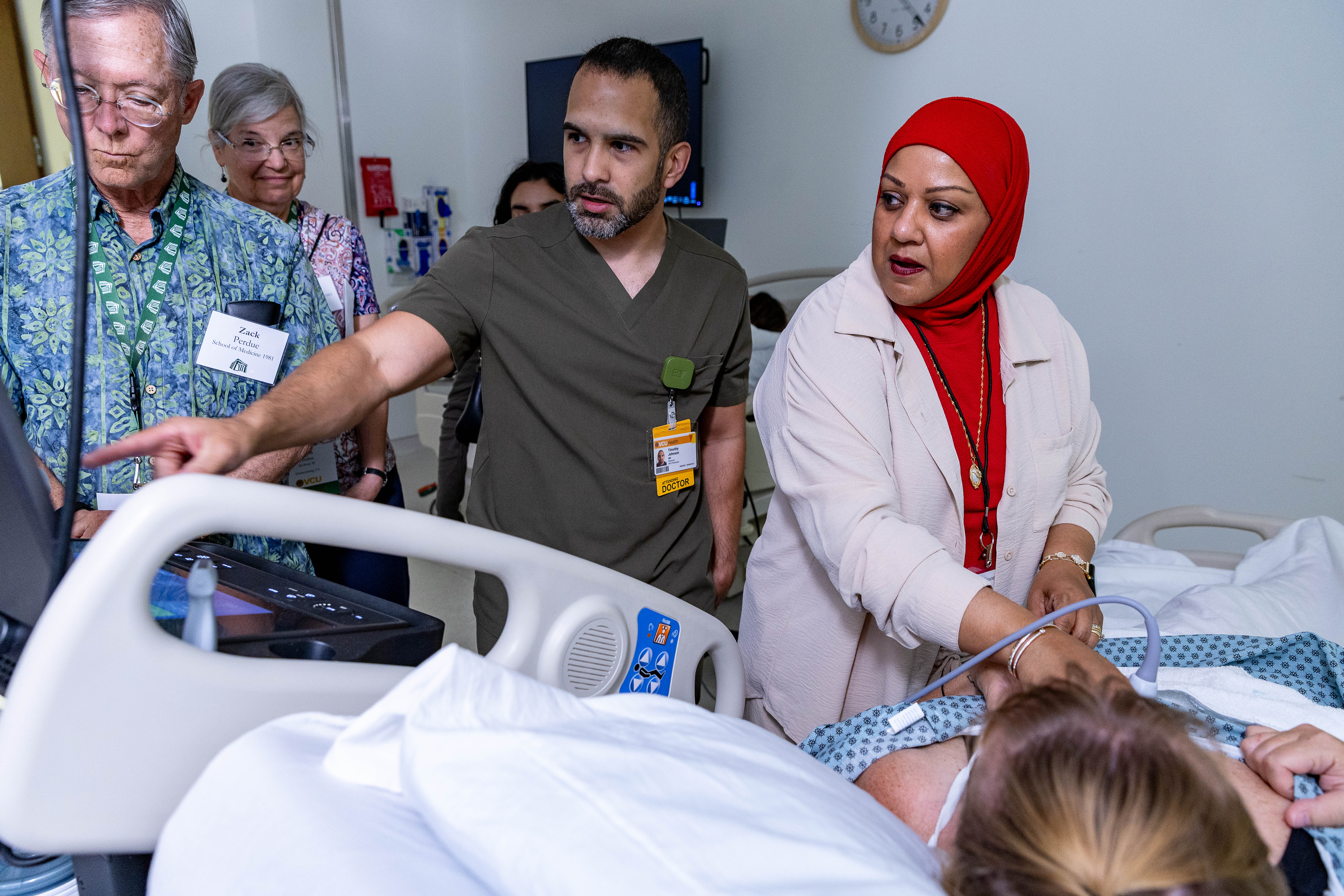  An alumna participates in a standardized patient exercise. 