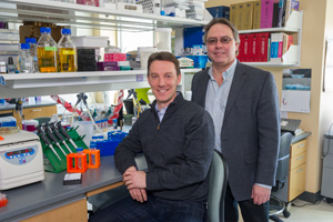 Microbiology and Immunology’s Jason A. Carlyon, Ph.D., ’99, and Richard T. Marconi, Ph.D.