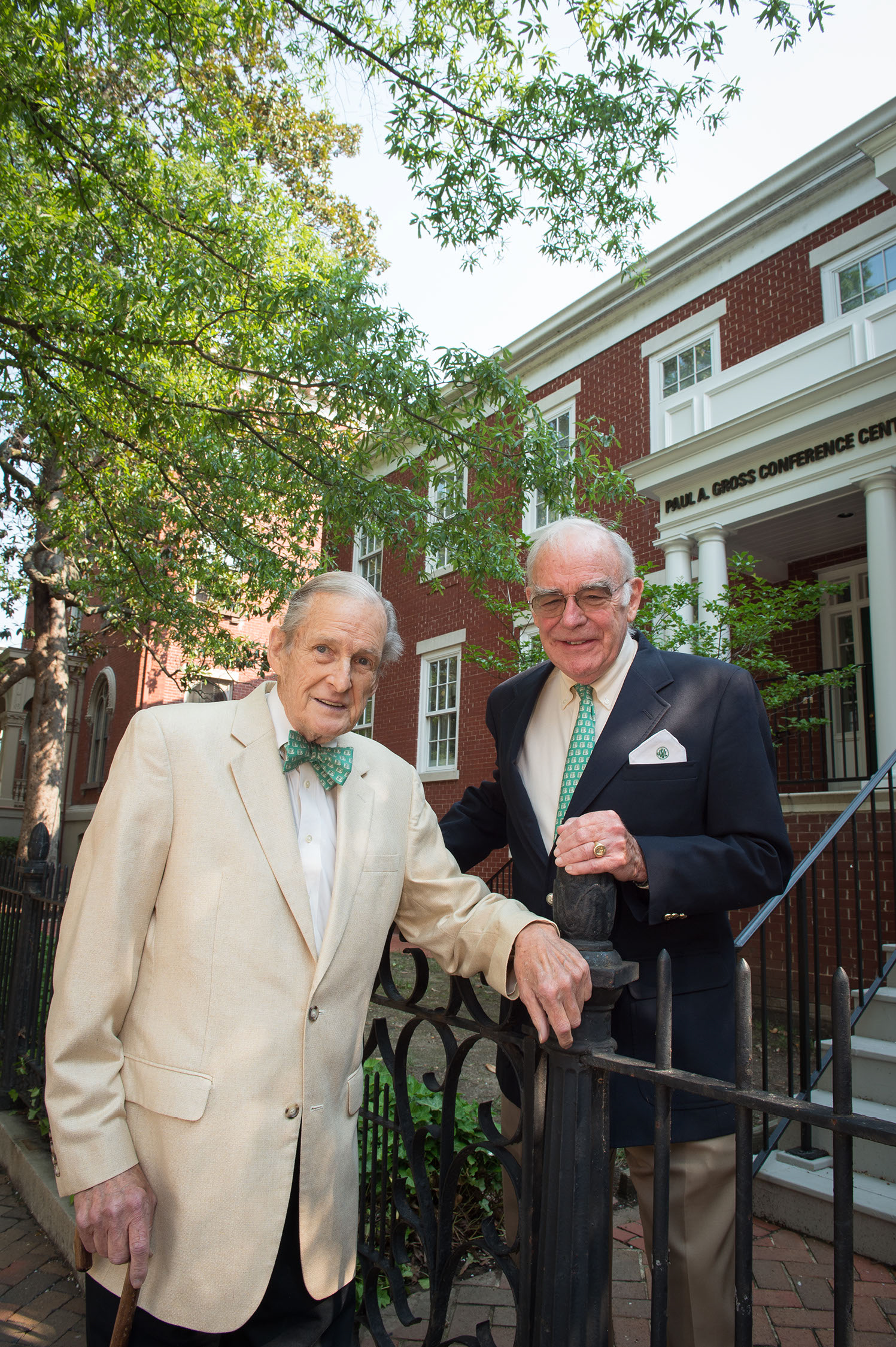 Classmates Gilbert Bryson, M’59, H’66 (right) and J. Latane Ware, M’59.