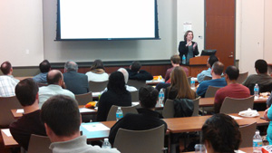 Margaret “Kenny” Offermann, M’80, PhD’81, arrived on campus for Reunion Weekend a few days early to speak to a standing-room-only audience of students and faculty.