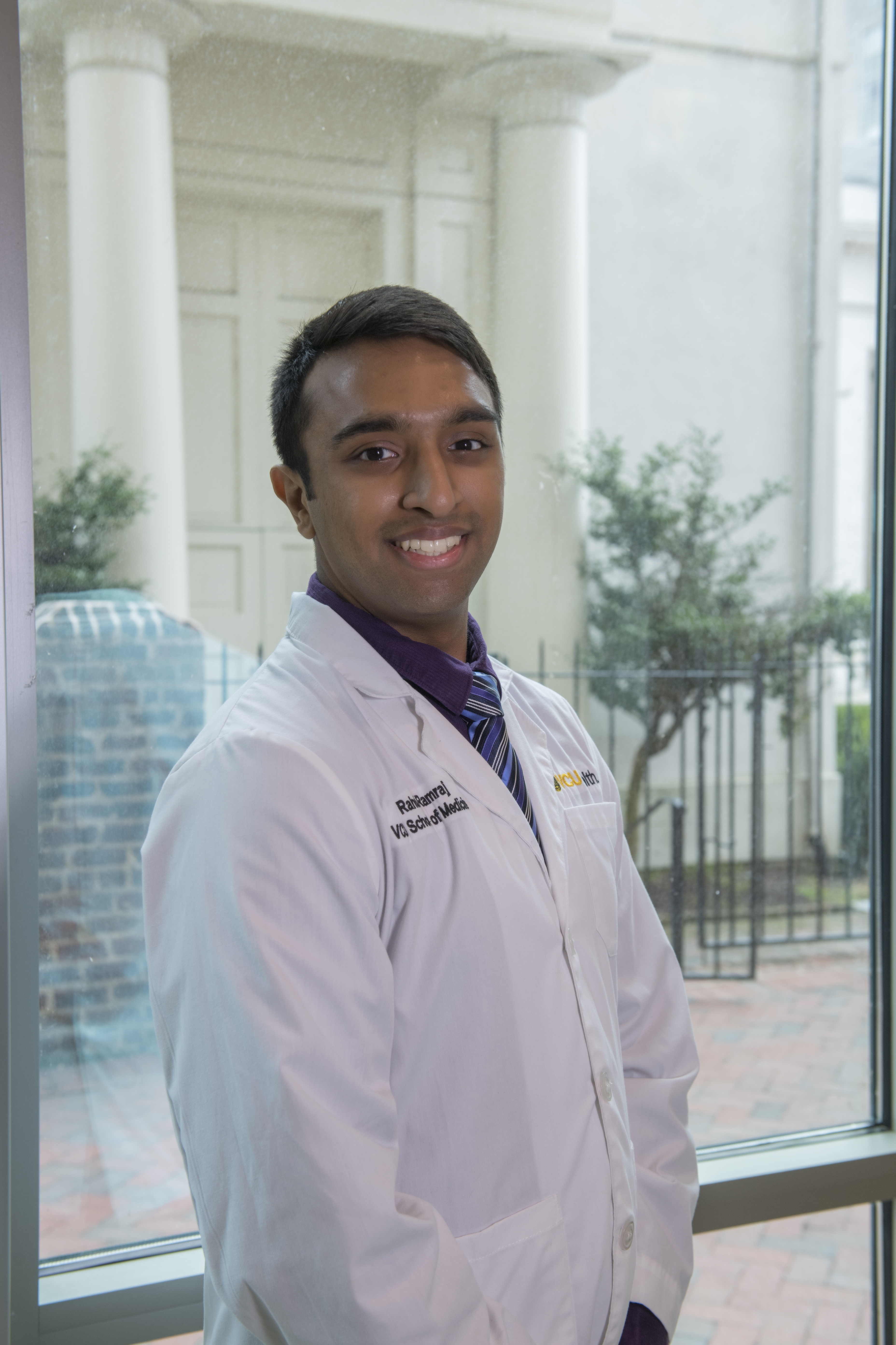 The Class of 2022's Rahul Ramraj, recipient of the Basil E. Smith Scholarship. Photography by Tom Kojcsich, VCU University Relations