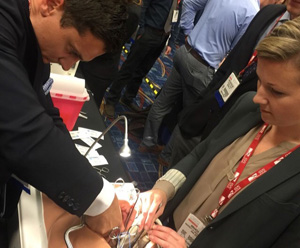 Rising fourth-year student Grayson Pitcher during the skills competition at the 2015 Vascular Annual Meeting.