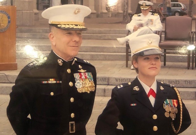  Andrea Cassel (right), executive assistant to the senior associate dean of faculty affairs; U.S. Marine Corps, 1999–2007. “One of the biggest lessons I learned is that regardless of what others may say, the only person who stands in the way of you achieving a goal is YOU.” 